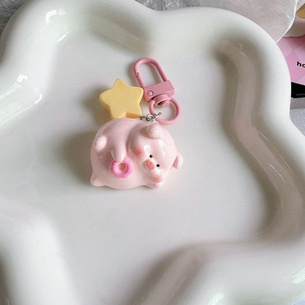 Pendant Powder Pig Keychain Cute Bag Pendant Fashion 3D Pink Pig Keychain