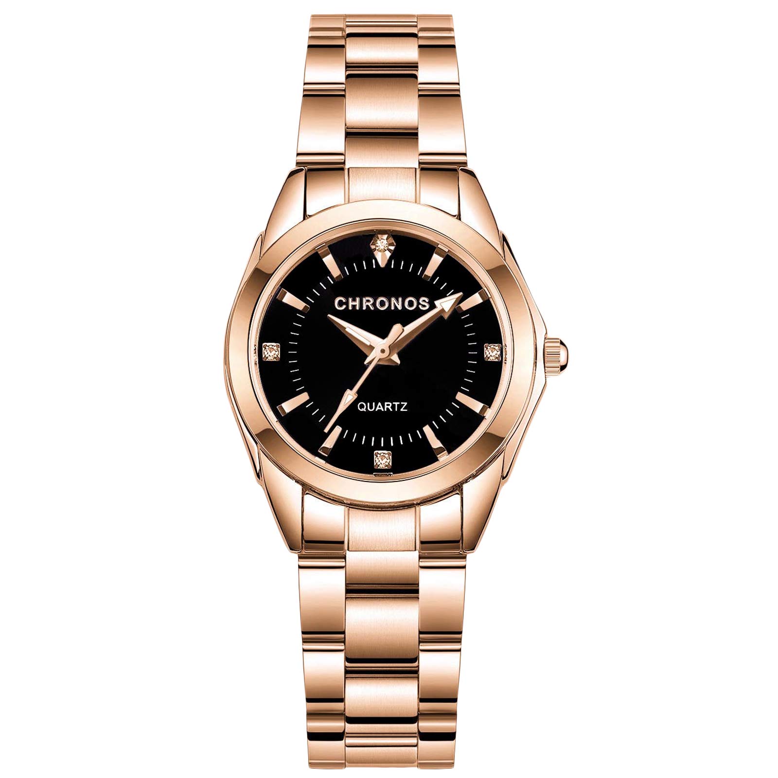 

RORIOS watch Fashion Water Quartz Diamond Sparkling Steel Simple and Perfect for Commuting or Black A Women s Watch, Resistant, Movement, Dial, Band,