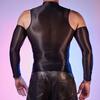 Sexy Men Glossy Shiny T-Shirt Smooth Breathable Top High Elastic Transparent See-Through Nightclub Skinny Tops