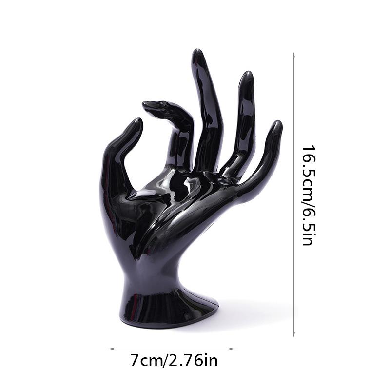 

1 шт. Прозрачная подставка для украшений из смолы, Элегантная подставка для колец, Изысканная витрина для магазина, Замша 16,5x7 см 16.5x7 чёрный