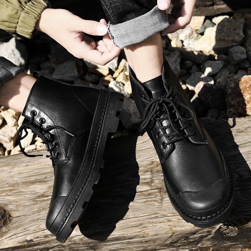 Classic Men'S Boots Zapatos De Hombre Warm Men Boots Winter Fashion Shoes Men Design Leather Comfy Motorcycle Boots Big Size 47