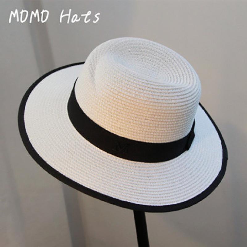 Koreańska wersja składany plażowy nowy kapelusz z szerokim rondem damski letni wszechstronny słomkowy pleciony letni ochrona przeciwsłoneczna cień kapelusz słomkowy dla rodziców i dzieci