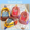Childrens Oxford Cloth Backpack With Color Block Design For School And Travel Use