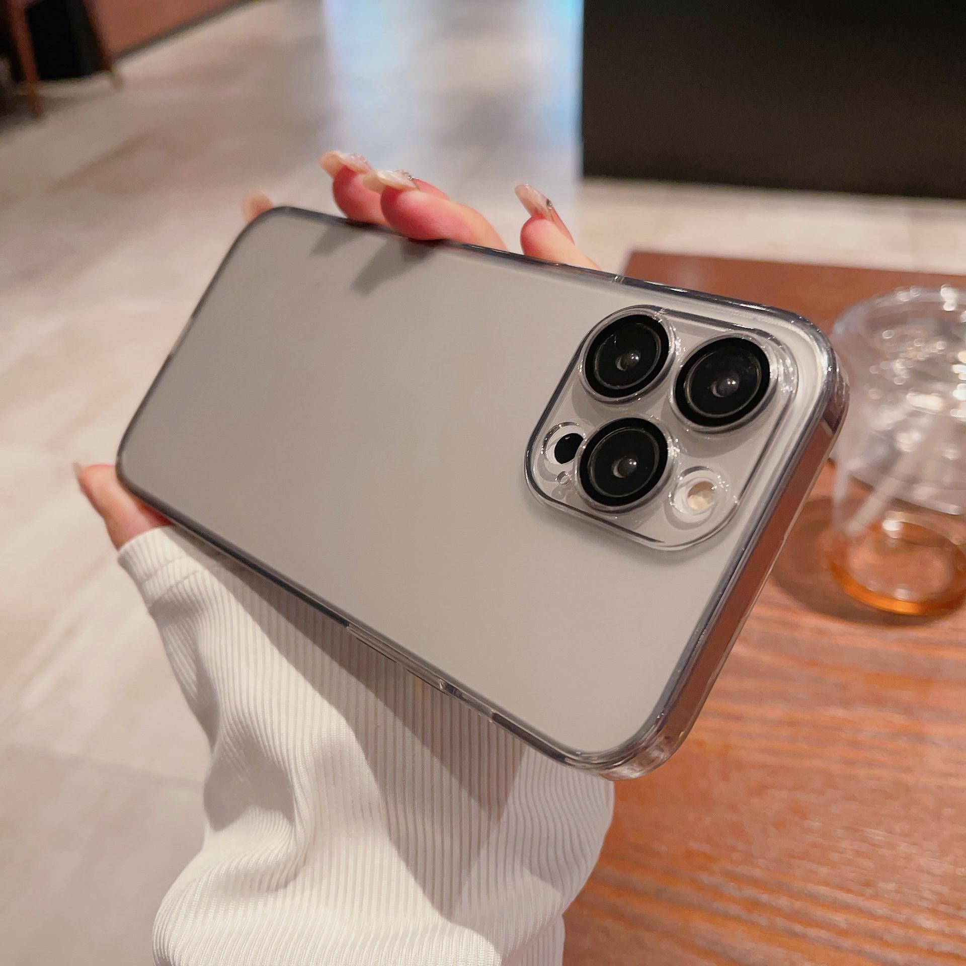 

For IPhone 16 Promax Phone Case Frosted for Apple 14 No Step Tempered Glass 13 with Lens Film 15 For Apple 12Promax