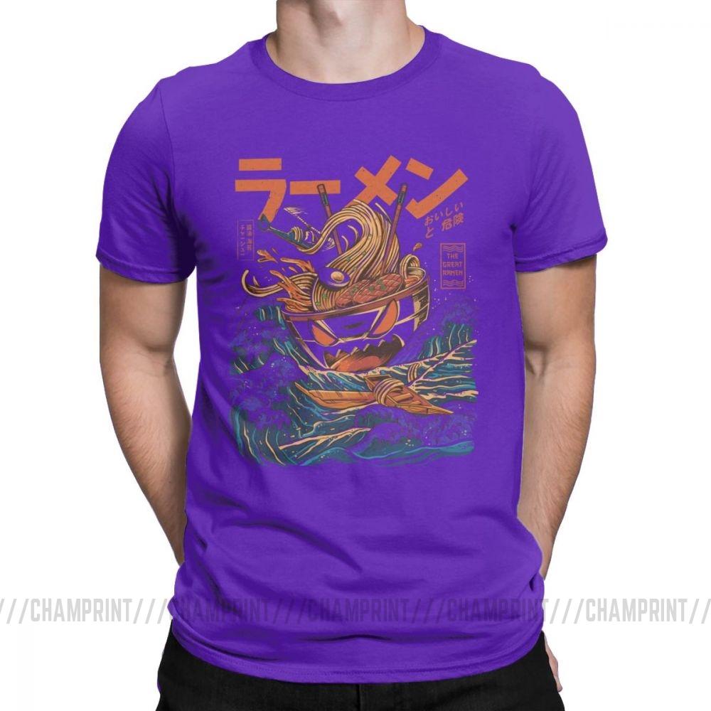 The Great Ramen Off Kanagawa Noodle Ship T Shirts Men Japanese Harajuku Clothing Hip Hop