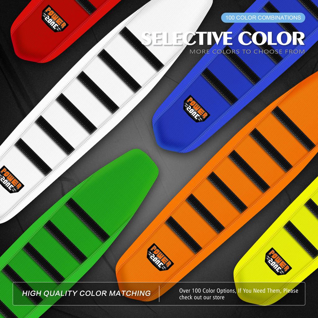 Powerzone Universal Ribbed Seat Covers Soft Motorcycle Dirt Bike Seat Cushion For SXF EXC KXF CRF YZF WR TC TE EC