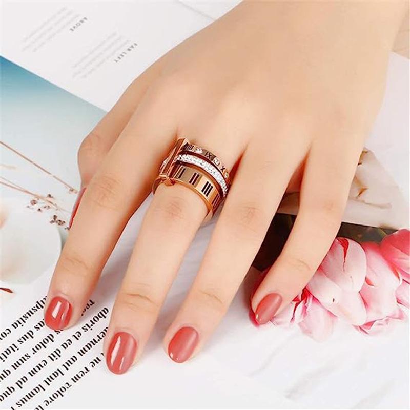 Starry Night European & American 3-in-1 Multi-Ring with Roman Lettering - Trendsetter Fashion Jewelry
