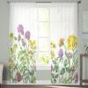Frühlingsblume Daisy Sheer Vorhänge für Wohnzimmer Schlafzimmer Wohnkultur Küche Tüll für Windows Voile Vorhänge