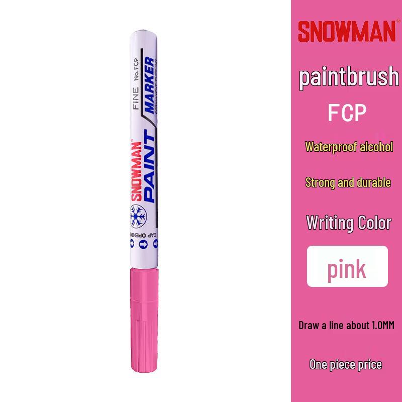 Alcohol-Resistant Snowman Paint Marker 1.0mm, Black & White, Fade-Proof, Low Halogen Touch-Up Pen