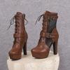 2025 New Lace-up Mesh Summer Boots Women Sexy High Heels Platform Sandals Large Size Women's Custom Boots Female Shoes WSH5054