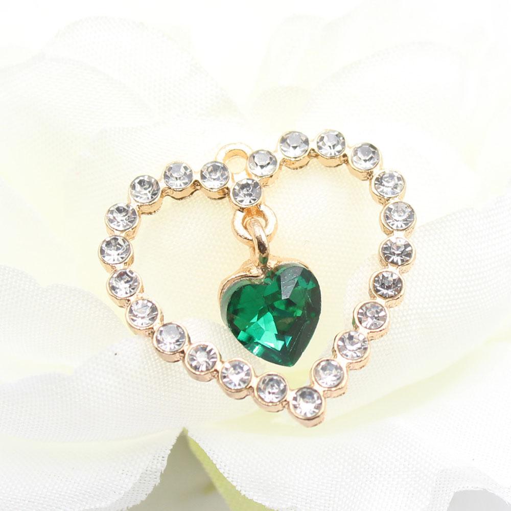 Fashion 5-piece 25 * 25mm heart-shaped alloy pendant accessories DIY clothing hair accessories necklace bracelet pendant