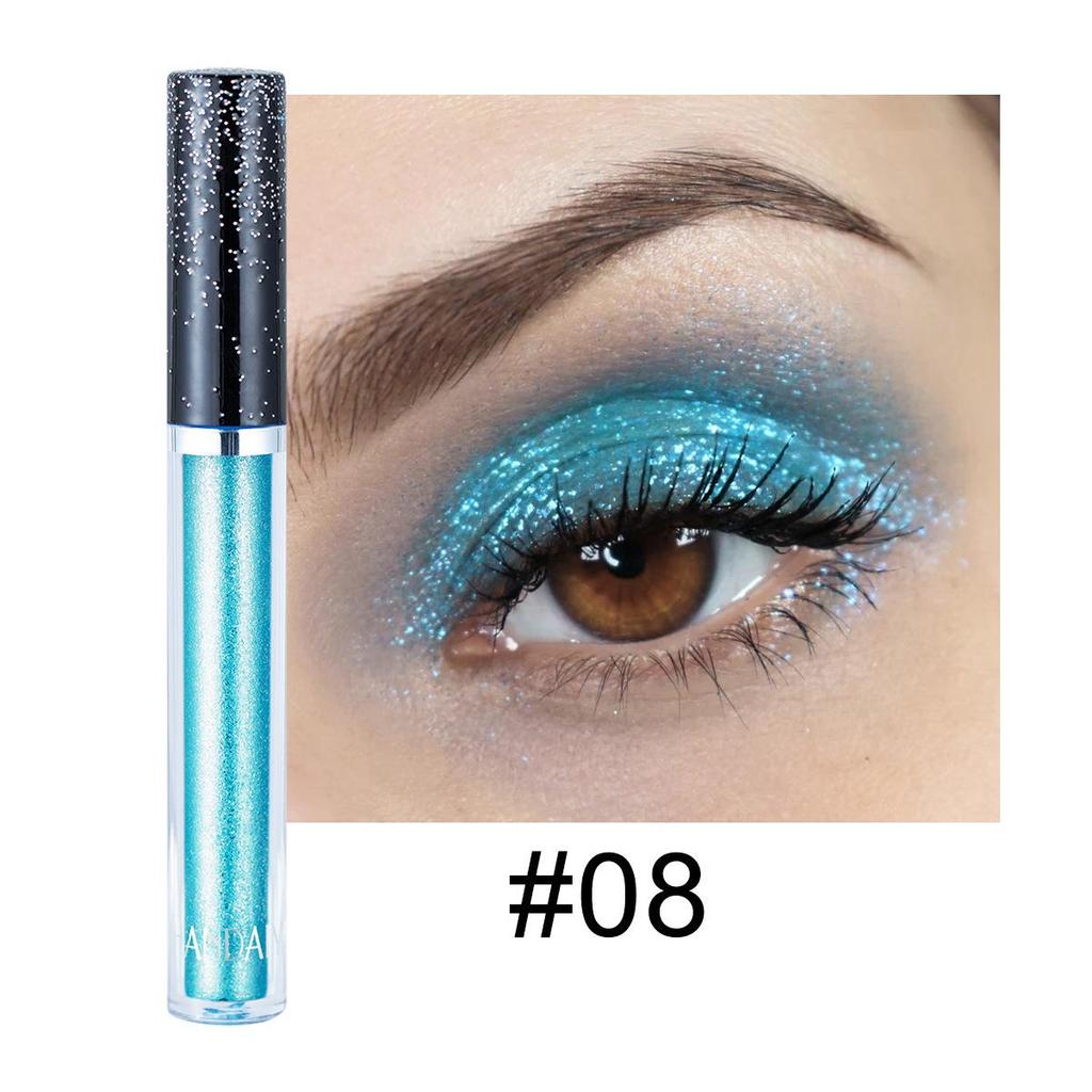 12 Farben Single Diamond Liquid Eye Shadow Psychedelic Pearl Shiny Eye Shadow Liegendes Seidenraupentränen-Make-up