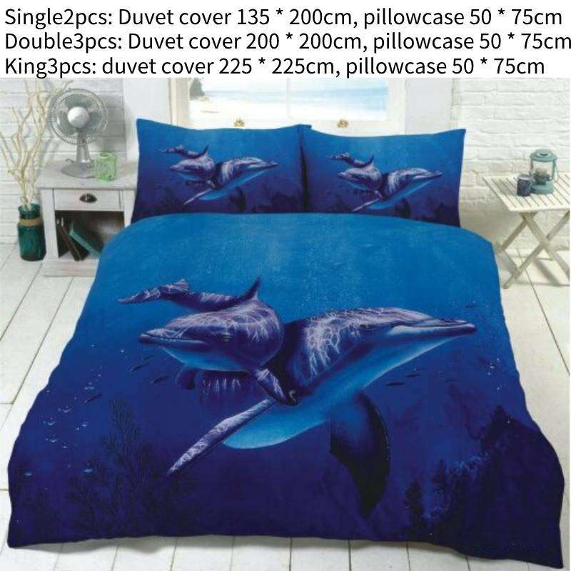 

Dolphin Animal 3d Print Bedding Quilt Cover Duvet Set High Definition Printed Single