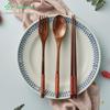 In-Stock Wooden Student Utensil Set: Portable Chopsticks, Spoon, Fork with Carry Bag for Picnics