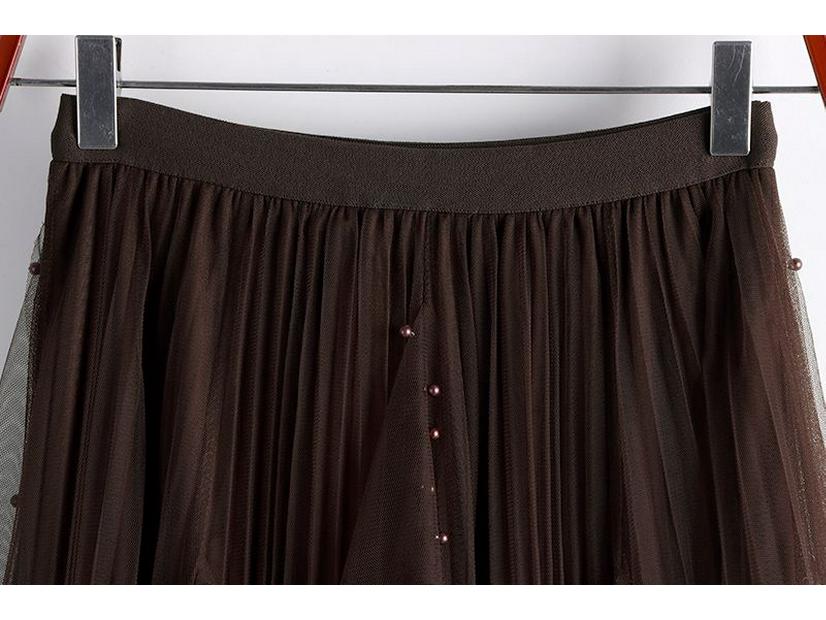 Women's Irregular A-line High Waist Mesh Skirt, 2025 Spring/Autumn