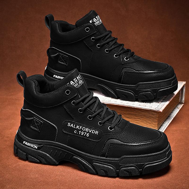Mens Boots Casual Shoes Winter Leather Designer Luxury Ankle Boots Platform Work Safety Shoes Sneakers Botas Para Hombre