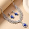Sparkling Women's Rhinestone Jewelry Set Water Drop Pendant Crystal Jewelry Set  Party Banquet