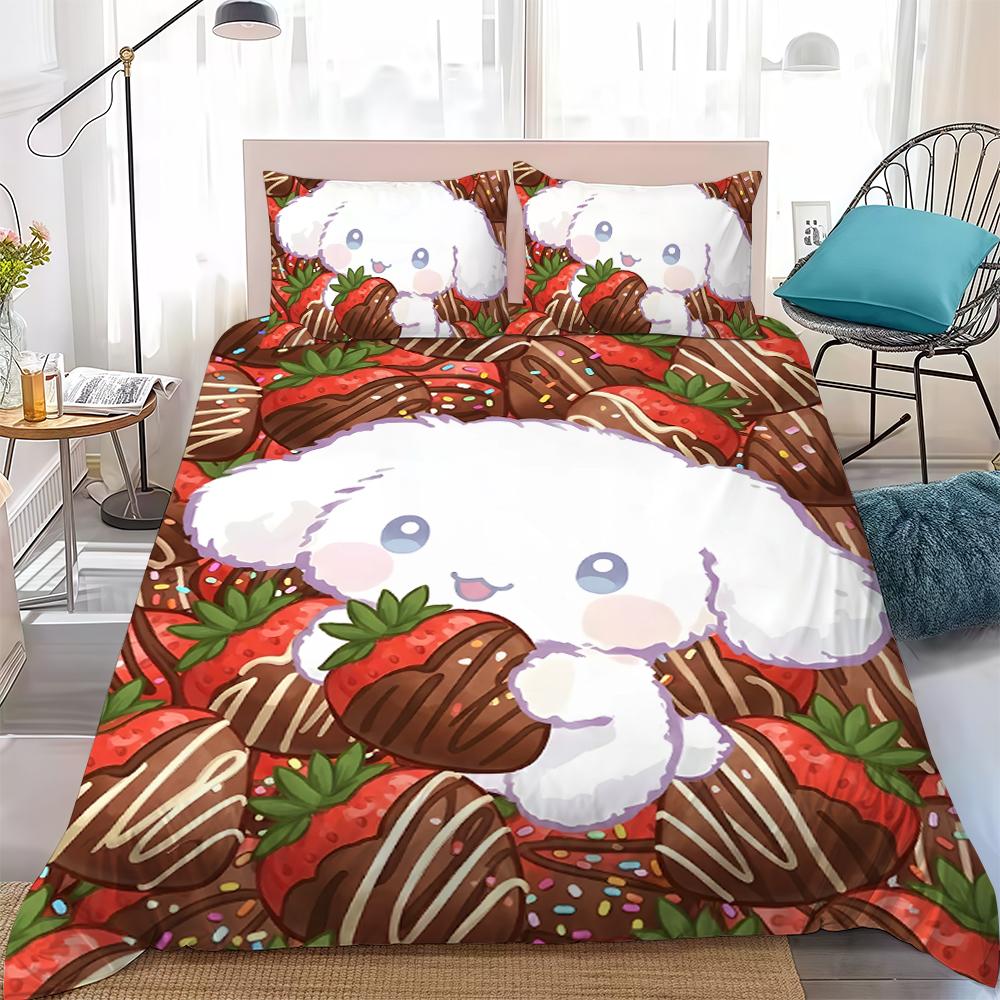 

C-Cinnamoroll Cute Duvet Cover Set Home Style Bedding Soft Laundry Cotton Bed 3 Piece Set Student Dormitory Gift 135x200cm