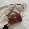 Vintage Brown Crocodile Pattern Messenger Bag Retro Handbag With Gold Hardware For Women Daily Commute Fashi Purse