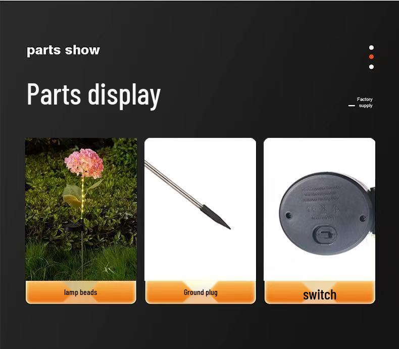 Hydrangea LED Solar Stake Lights - Waterproof Outdoor Garden Decoration