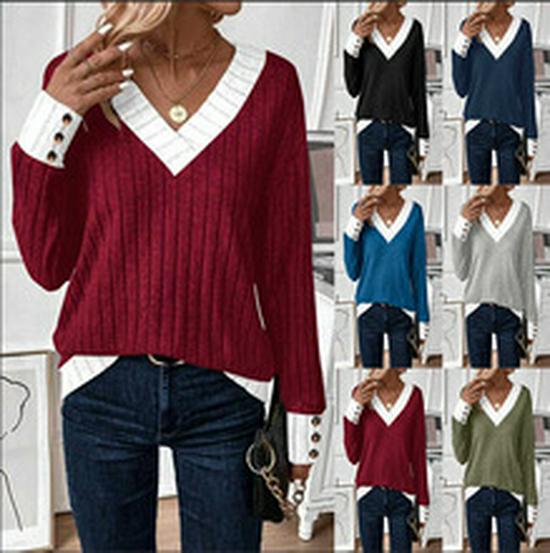 2026 Spring/Summer Casual Brushed Ribbed V-Neck Batwing Short-Sleeved Women's Top