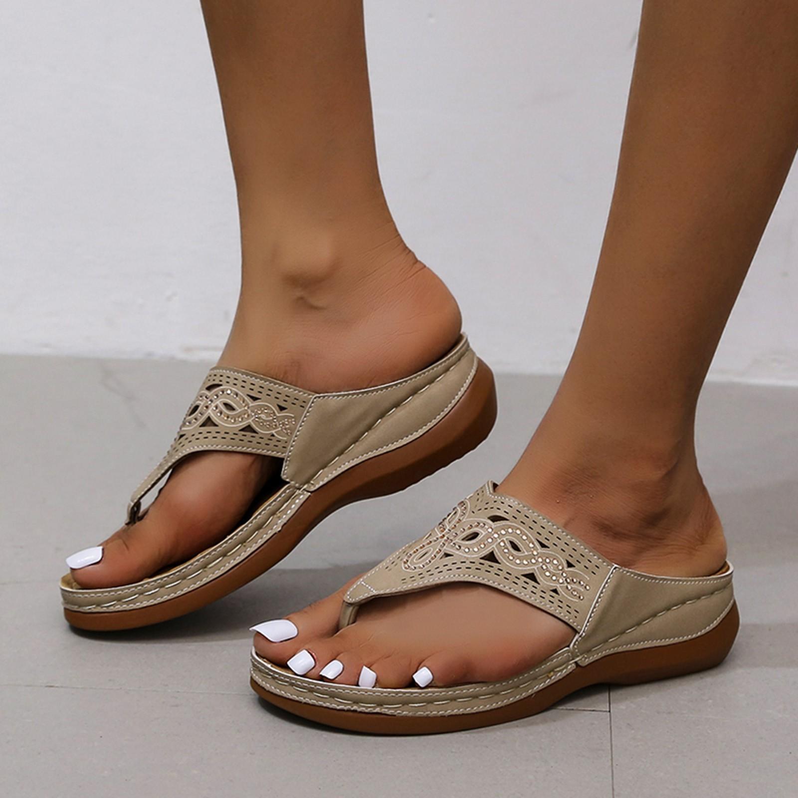 

Womens Sandals Slides Women Shoes Comfortable Open Toe Sandals Stylish Outdoor Bohemian Sandals Chaussures Femmes éLéGantes 39 коричневий