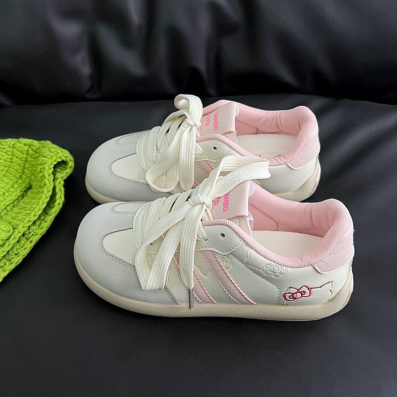 Little White Shoes Cream Flat Bread Shoes Women Ugly Cute Breathable Autumn New Chic Student Korean Canvas Shoes Big Head