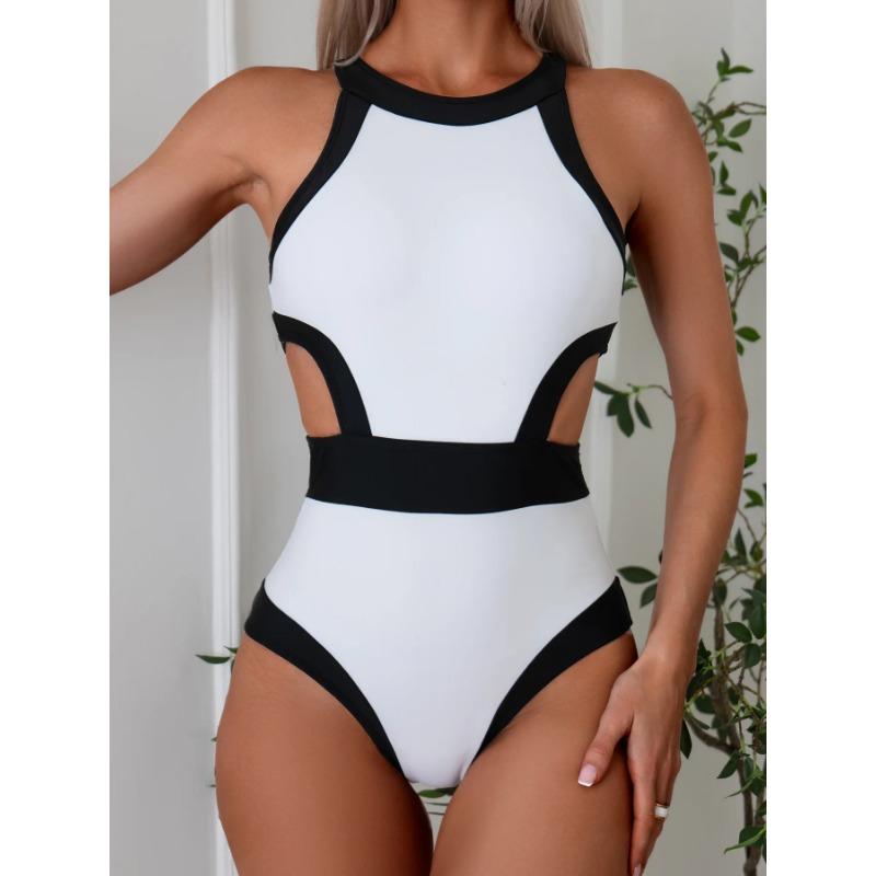 2025 Cut Out One Piece Plavky Dámské Plavky Sportovní Monokini Bodysuit Bílé Plavky Vysoký Pas Plážové Oblečení Letní