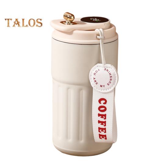 

Термокружка для кофе с дисплеем температуры, 450 мл, герметичная крышка, нержавеющая сталь, многоразовая кофейная чашка, горячая и холодная, вакуумная кружка для любителей кофе 450ML бежевый