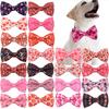 50/100pcs Valentine's Day Dog Bowties Removable Love Dog Bow Ties Dog Collar Accessories For Dogs Dog Neckties Supplies