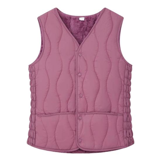 Women's Warm Padded Vest Lightweight Sleeveless Slim Fit Waistcoat Windproof Single-breasted Solid Color Vest for Fall