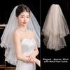 Bow Wedding Veil Pearl Accessories Women's Tulle New Bridal Veil  Bridal Photoshoot