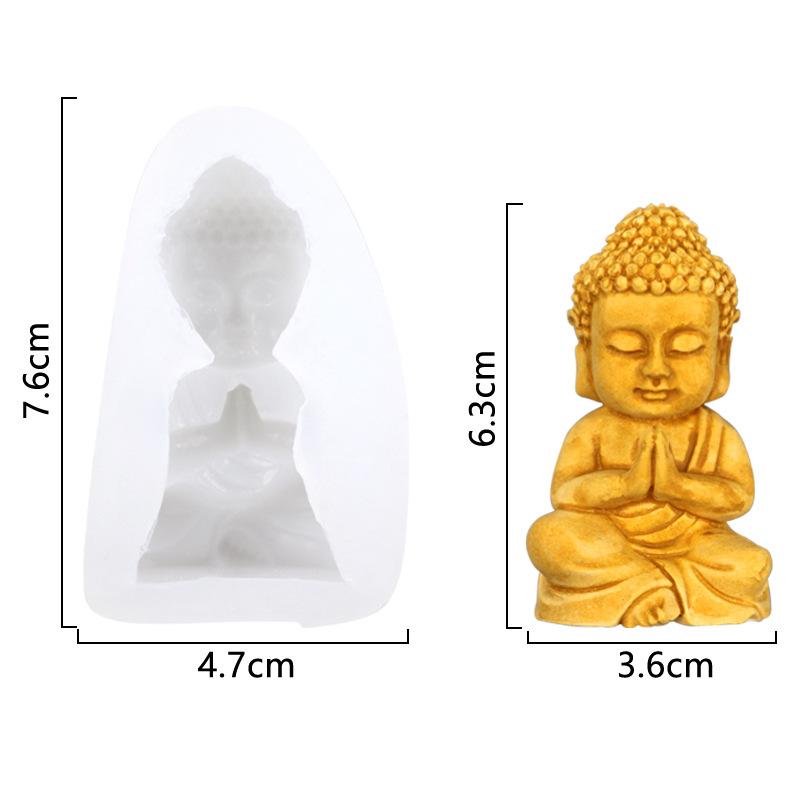 3D Buddha Candle Fondant Silicone Mold Molde Silicona Buda Aromatherapy Wax Craft Decorating Tools Resin Velas Making Supplies