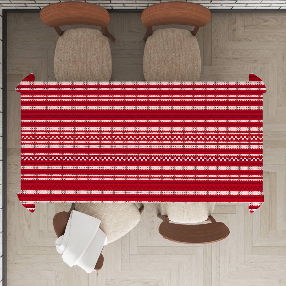 Christmas Pattern Table Stain Resistant Decorative Washable Polyester Tablecloths For Dining Table Parties And Wedding