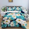 Daisy King Queen Duvet Cover Flowers Butterfly Bedding Set For Kids Teens Adults White Floral Theme 2/3pcs Polyester Quilt Cover