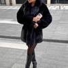 Eco-friendly fox fur jacket loose furry clothes winter women's clothing medium and long artificial fur coat