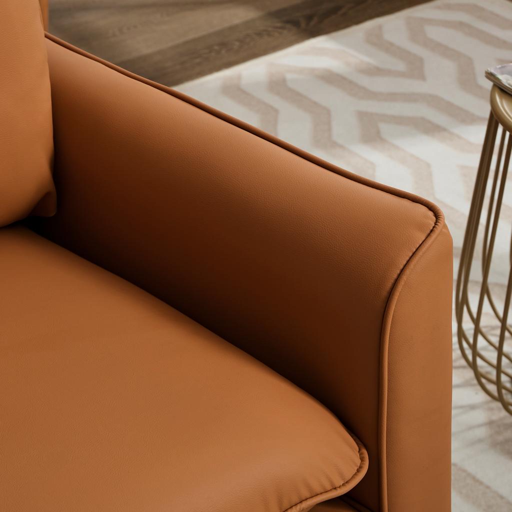 Sofa mit kratzfester Kunstlederhülle, Nordic-Retro, als Einzelsitz-Freizeitsessel für Wohnzimmer, Balkon oder Schlafzimmer