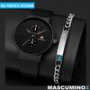 MASCUMINOX Armbanduhr Armband Set Herren Elegant Luxus Business Uhr Geschenk