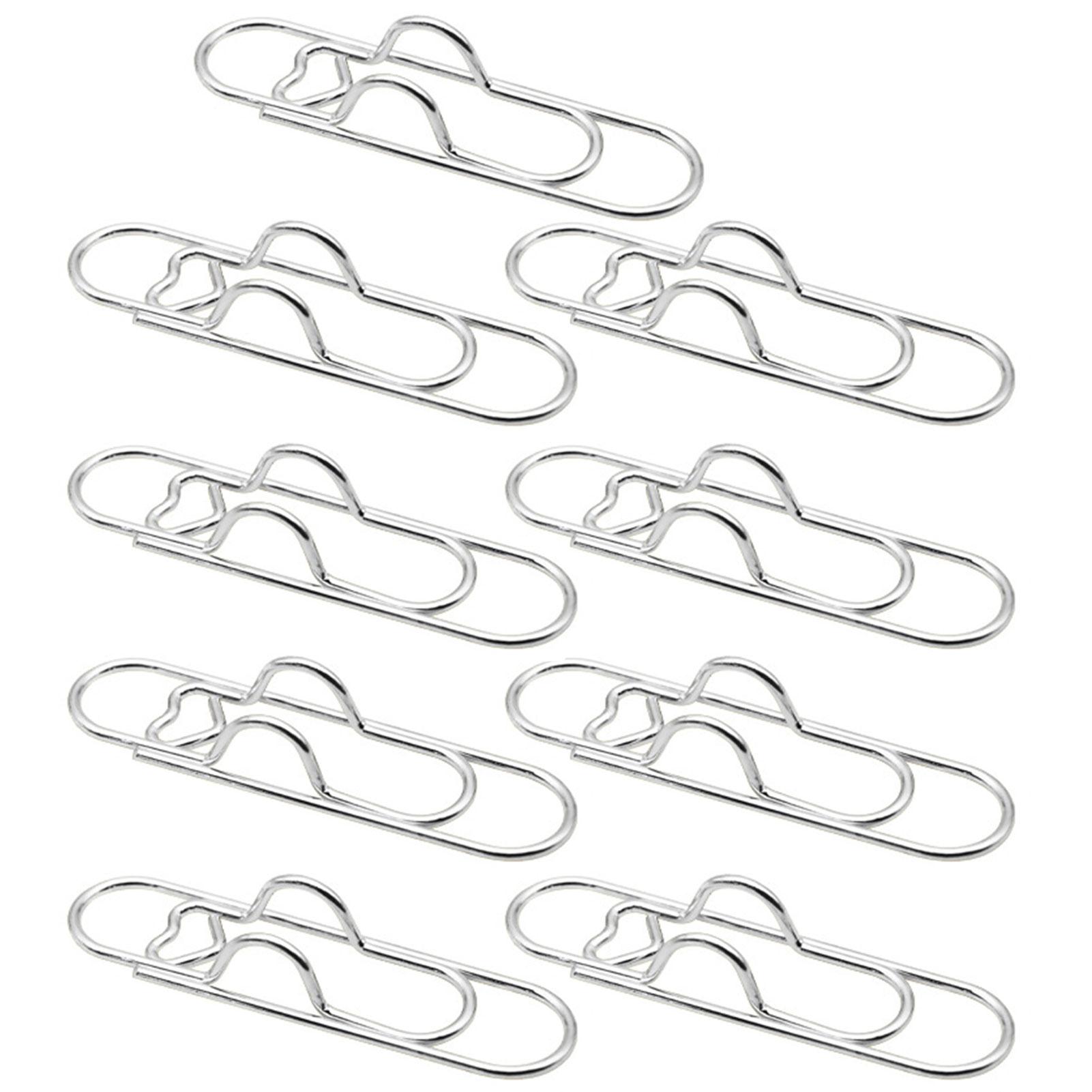 

9 шт. Разноцветные скрепки для бумаг из нержавеющей стали, закладки, скрепки, металлические зажимы для ручек в форме сердца, офисные школьные принадлежности серебряный