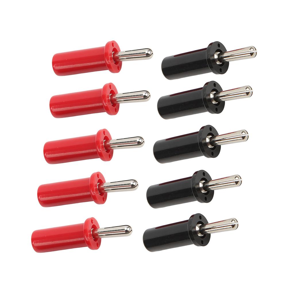 10 peças Banana Plug Vermelho Preto 4mm Cross Slot Banhado A Ouro Solda Tipo Adaptadores para Fios de Alto-falante