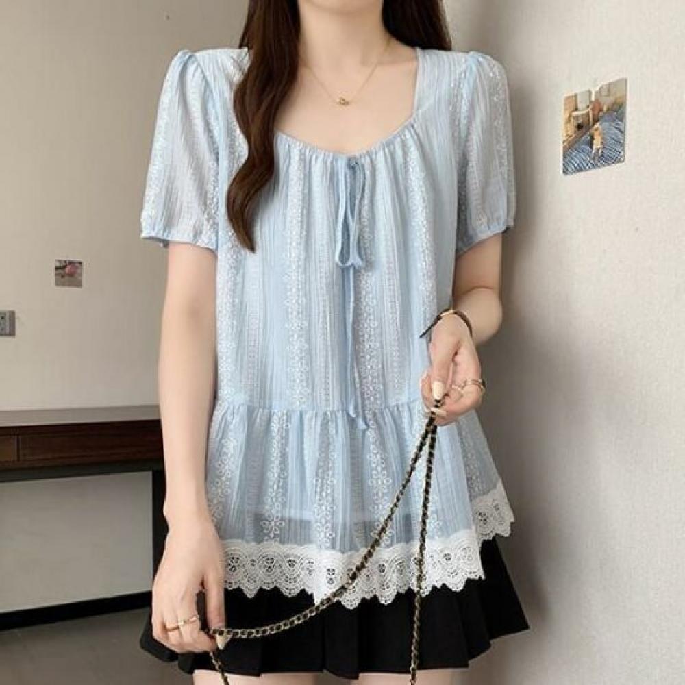 Navava Romantic Lace Ribbon Blouse Nb2818