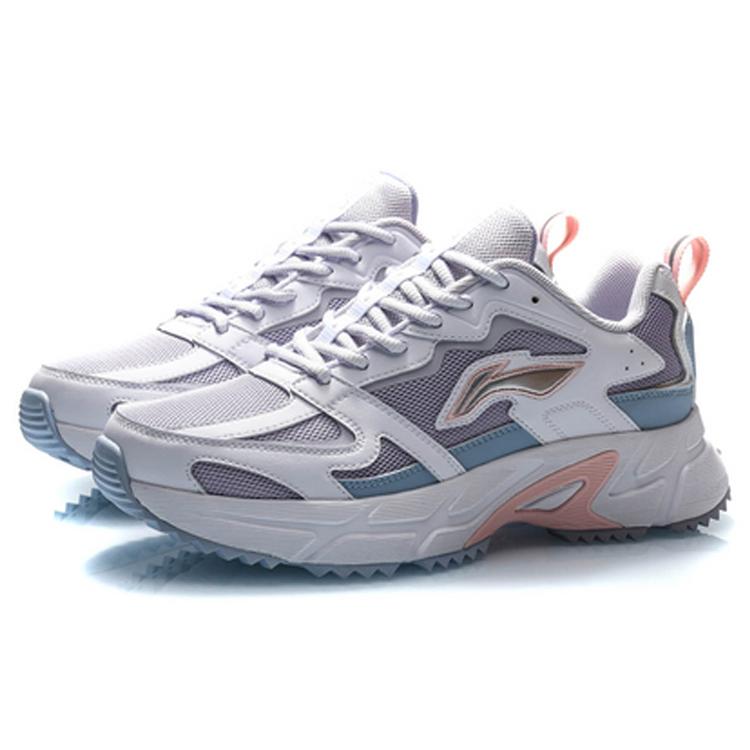 Li Ning Comfortable Fabric Cushioning Slip Resistant Abrasion Resistant Breathable Low Top Casual Running Shoes Women's ARLQ004-2