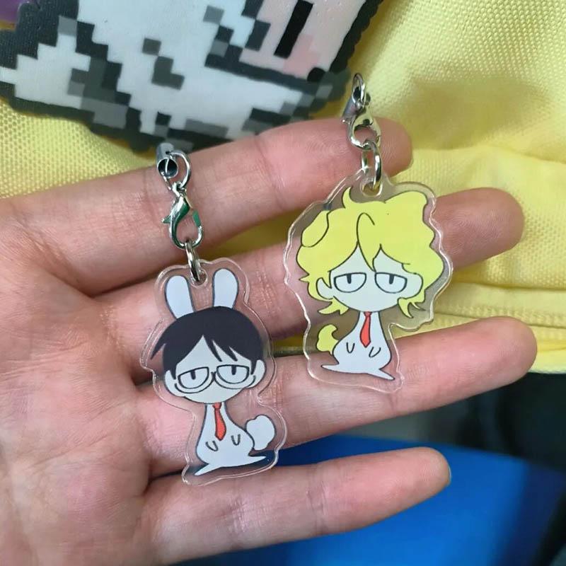 Anime Doukyuusei Kusakabe Hikaru Sajou Rihito Cosplay Keychain Acrylic Pendant Phone Chain Keyring Key Chain Accessory Ornaments