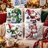 4PCS Pumpkin Throw Cushion Case Reindeer Xmas Pillowslip Santa Pillow Cover  Bed Decoration