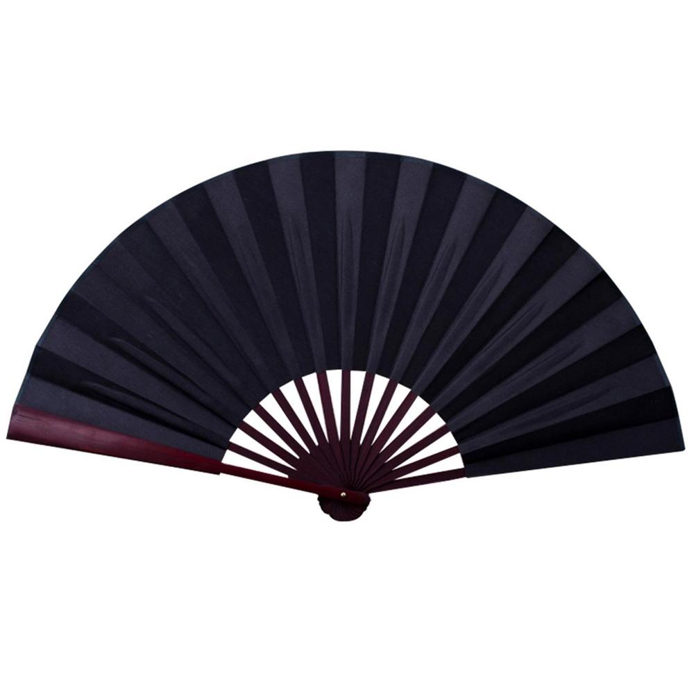 Silk Cloth Chinese Folding Fan 10.6/13 Inches Solid Color Bamboo Antiquity Blank Fan for Calligraphy Painting Writing Home Decor
