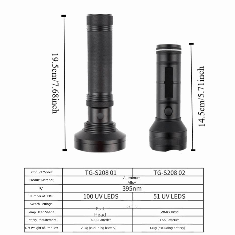 UV 395NM Portable UV Flashlight Lightweight 51/100 Led Ultraviolet Flashlights Torch Mini Detection Lighting Lamp For Pet Stacks
