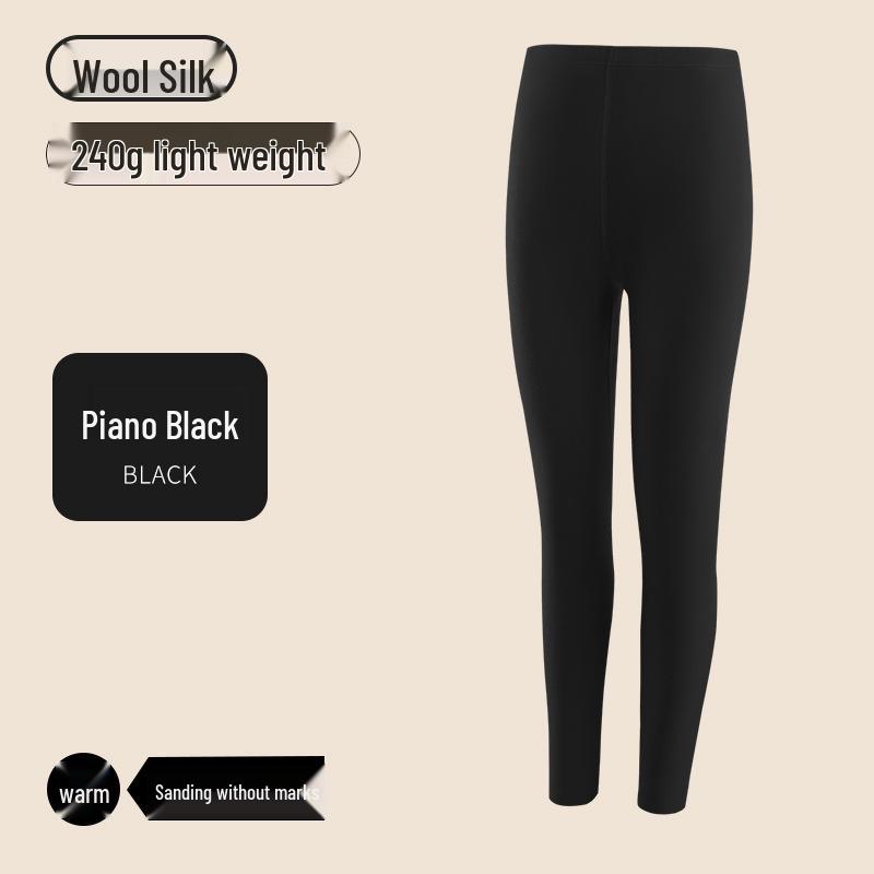 Women's Thin Wool-Silk Seamless Warm Leggings for Autumn and Winter