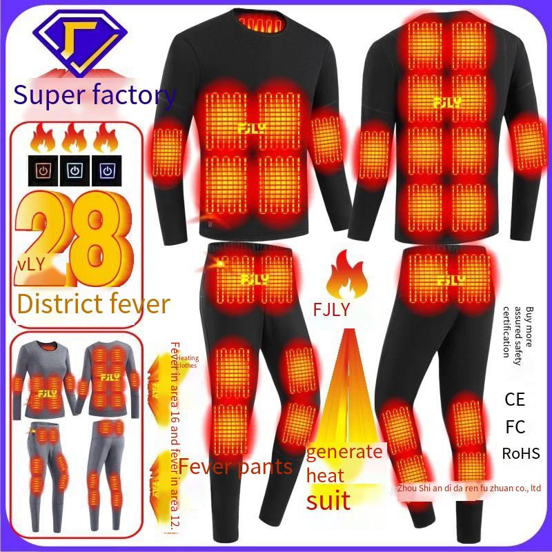 Smart Heating Underwear Set - Auto-Temperature Control, Winter Thermal Wear, Unisex Electric Warm Layer