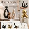 Esculturas Abstratas Modernas de Família de Três Pessoas Figurinhas Decorativas Minimalistas para Sala de Estar Quarto Mesa de Escritório Decoração de Casa