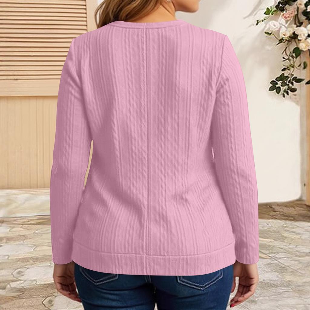 Women's Fashion Casual Plus Size Solid Color Long Sleeve Jacket